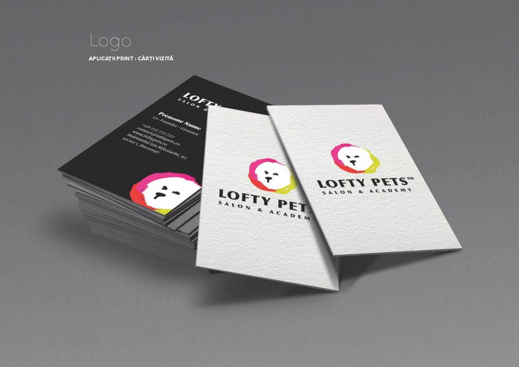 Design carti de vizita pentru Lofty Pets - client agentia Connect Media.